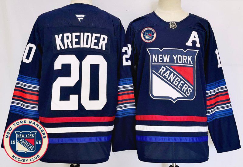 Men New York Rangers 20 Kreider Blue Fanatics 2025 NHL Jersey style 4